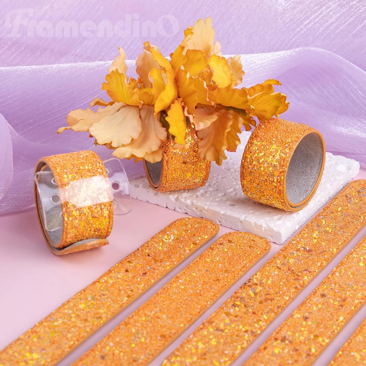 Framendino, laplet Wristlets Wrist Corsage Bracelets Slap Floral Corsage Bracelet for Bridesmaids
