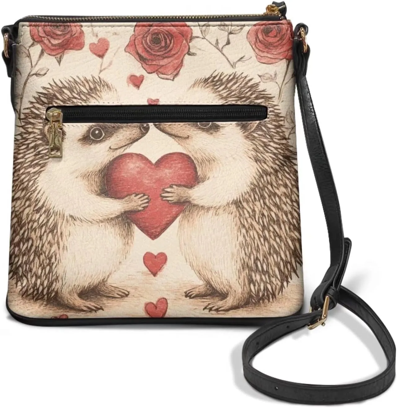 GIFTPUZZ Leather Shoulder Bag Work Totes for Women Purse Handbag with Back Zipper Pocket Large Crossbody Bag