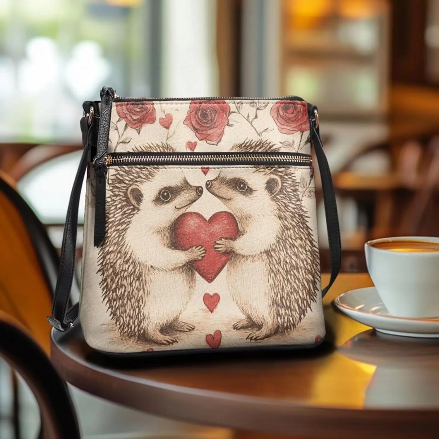 GIFTPUZZ Leather Shoulder Bag Work Totes for Women Purse Handbag with Back Zipper Pocket Large Crossbody Bag