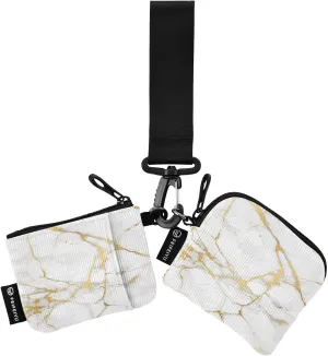 Golden Marble Texture Wristlet Keychain Wallets for Women Portable Small Coin Purse