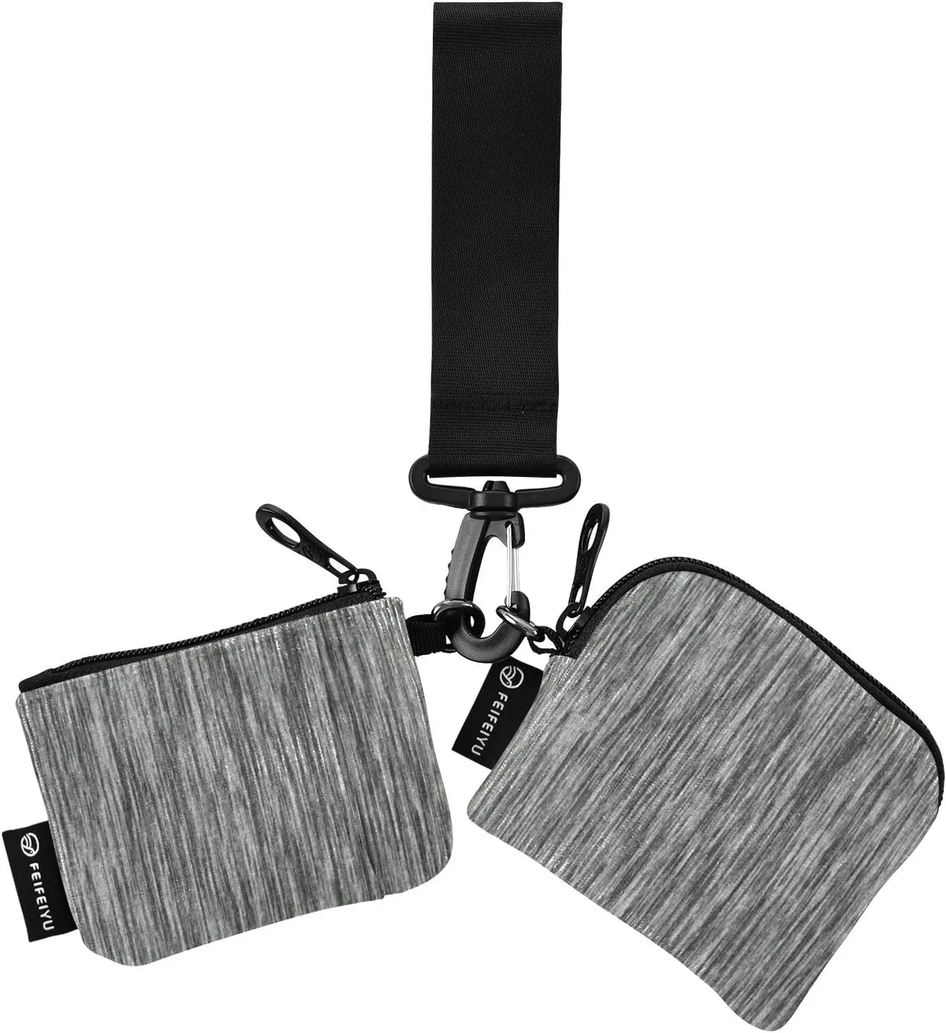 Gray Grunge Wristlet Keychain Wallets for Women Portable Small Coin Purse