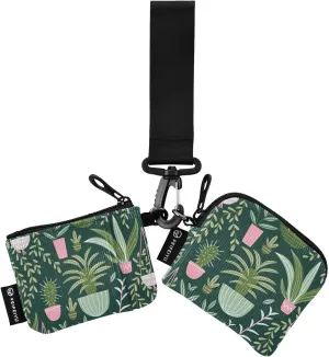 Green Plants Leaves Wristlet Keychain Wallets for Women Portable Small Coin Purse
