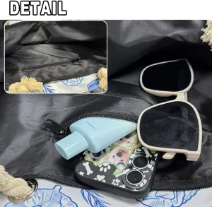 Handbag for Women Beach Tote Bags, Canvas Large Zipper Travel Totes Purse Hobo Handbags for Work Shopping