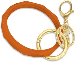 Idakekiy Key Ring Bracelets, Silicon Wristlet Keychain Circle Key Chain Ring Bangle Keyring for Women Girl