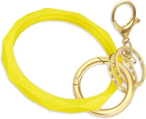 Idakekiy Key Ring Bracelets, Silicon Wristlet Keychain Circle Key Chain Ring Bangle Keyring for Women Girl