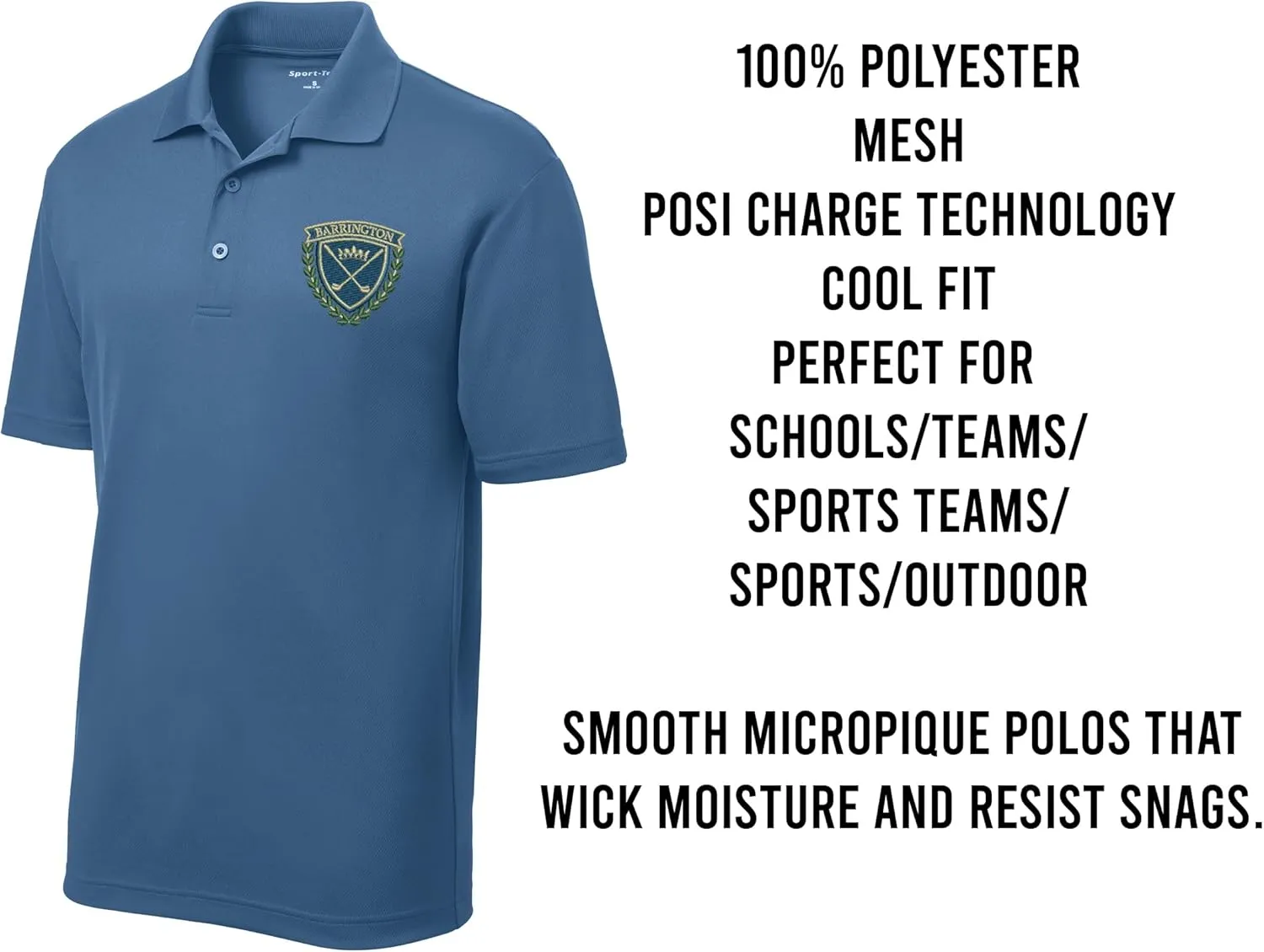 INK STITCH Men St640 Custom Embroidery Personalized Logo Texs Mesh Cool Fit Polo Shirts
