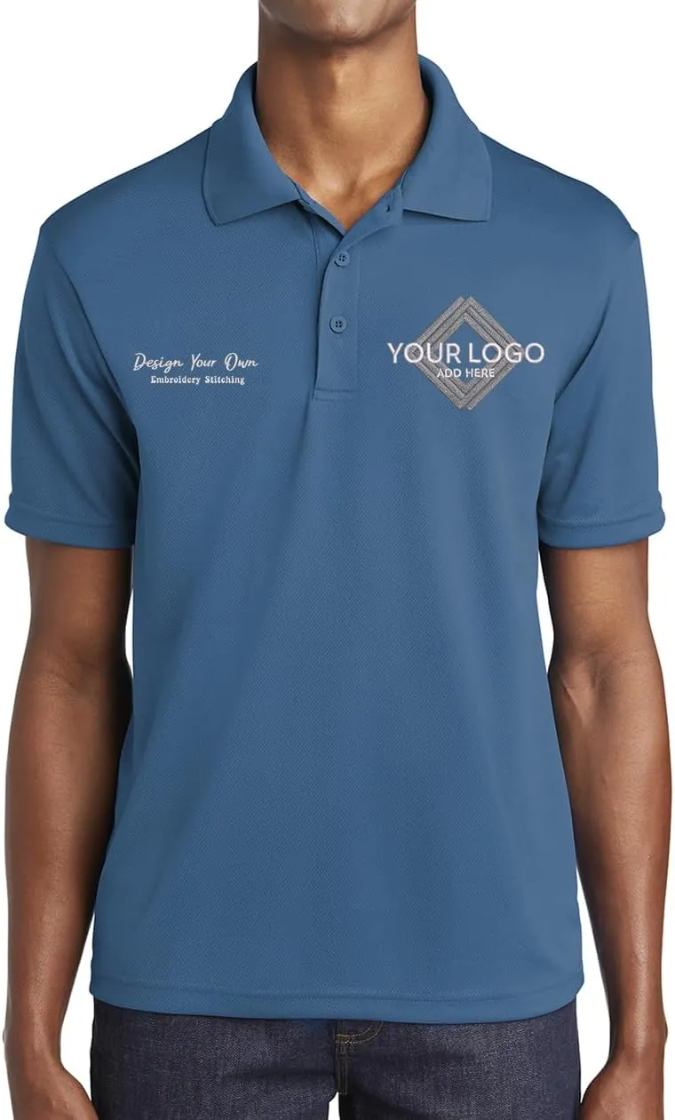 INK STITCH Men St640 Custom Embroidery Personalized Logo Texs Mesh Cool Fit Polo Shirts