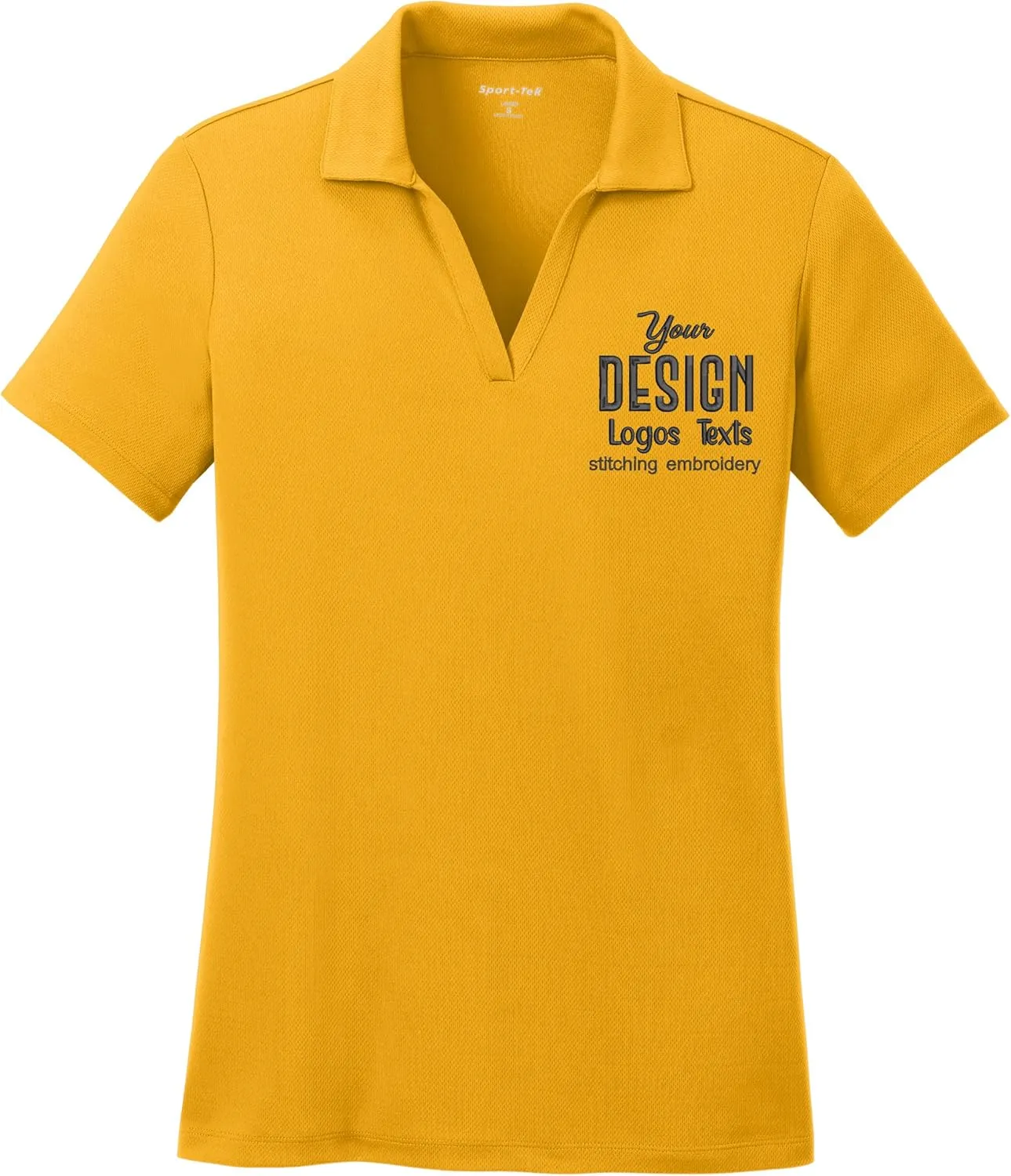INK STITCH Women Lst640 Custom Embroidery Personalized Logo Texs Mesh Cool Fit Polo Shirts