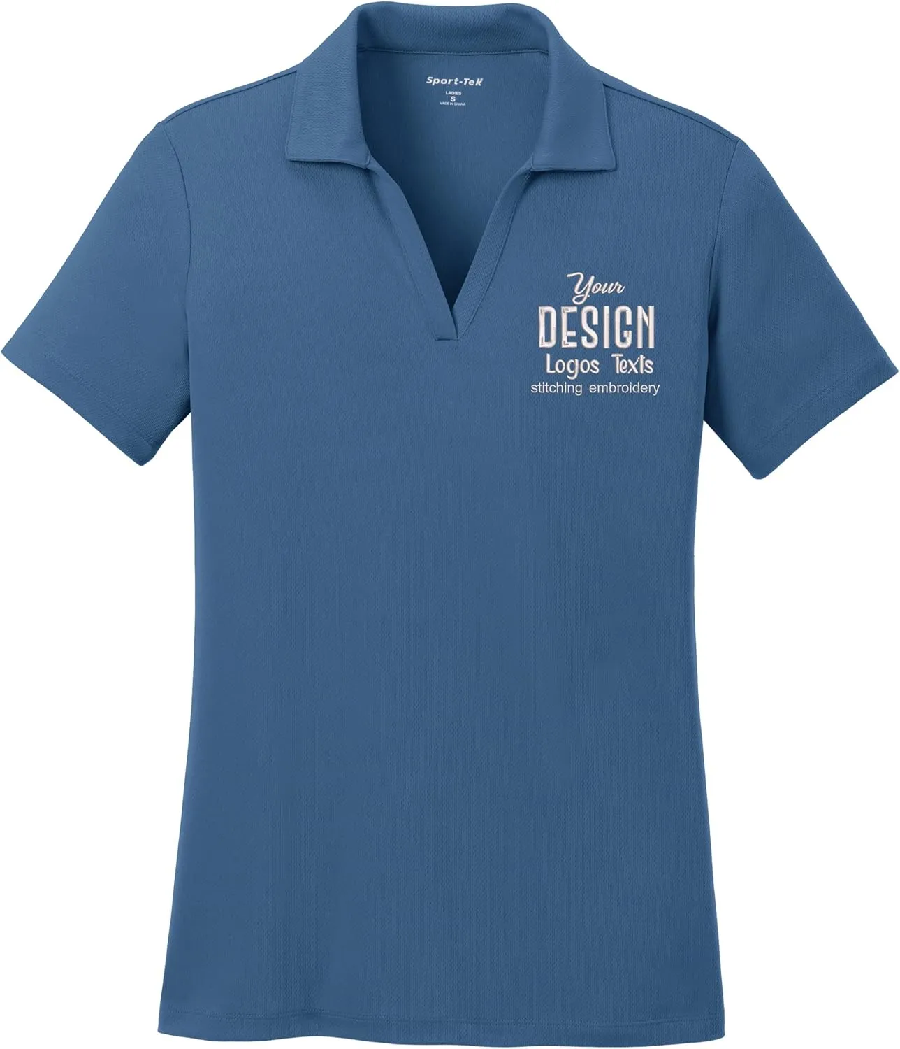 INK STITCH Women Lst640 Custom Embroidery Personalized Logo Texs Mesh Cool Fit Polo Shirts