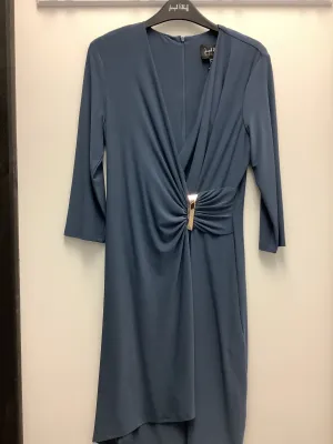 Joseph Ribkoff Signature Dress W\ Brass Detail Mineral Blue 221125