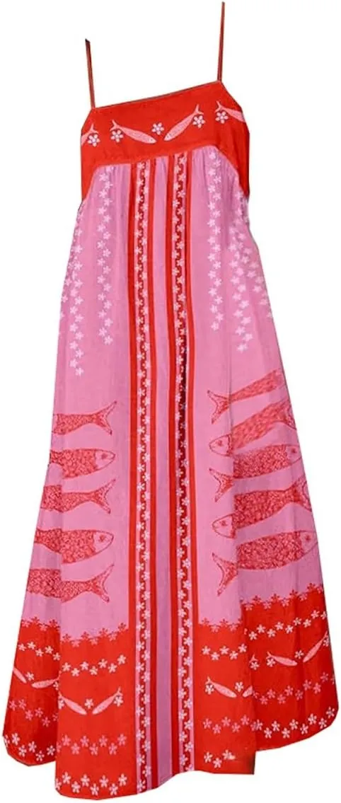 Juakoso Women Spaghetti Strap Maxi Dress Summer Sleeveless Flowy Long Dress Y2k Floral Print Vacation Beach Sundress