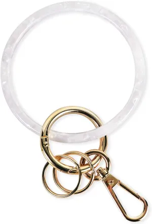 Junyuerly Wristlet Keychain Bracelet for Women Bangle Key Rings Acetate Round Key Chain with Clip