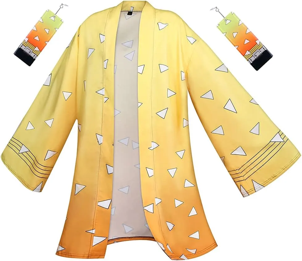 Kamado Tanjiro Nezuko Cosplay Cloak Shinobu Zenitsu Costume Kimono Anime Cosplay Outfit Women with Earrings