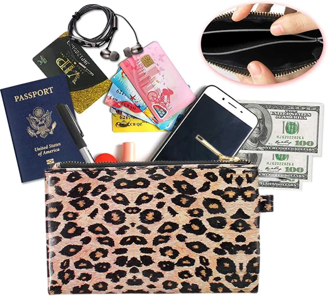 Key Chain Bracelets Women Keyring Bangle Circle Faux Leather Keychain With Wallet Wristlet Card Holder