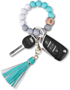 Key Ring Bracelets Wristlet Keychain Bangle Keyring - Large Circle Leather Tassel Bracelet Holder For Women Gift