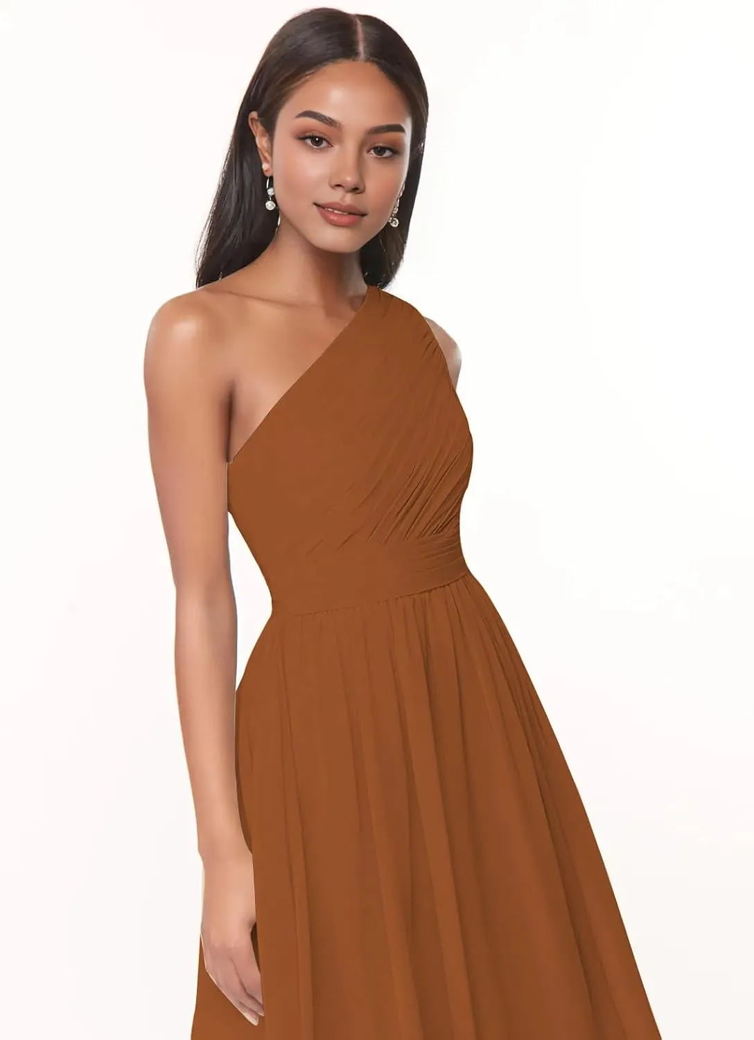 Kyeuan One Shoulder Short Bridesmaid Dresses for Women with Pockets Sleeveless Evening Gown A Line Homecoming Dress for Teens