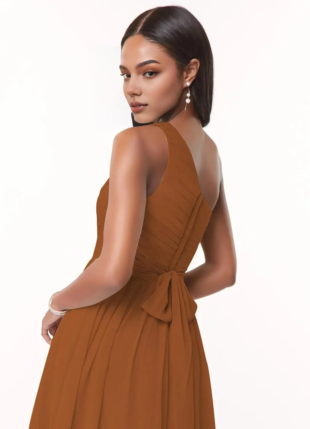 Kyeuan One Shoulder Short Bridesmaid Dresses for Women with Pockets Sleeveless Evening Gown A Line Homecoming Dress for Teens