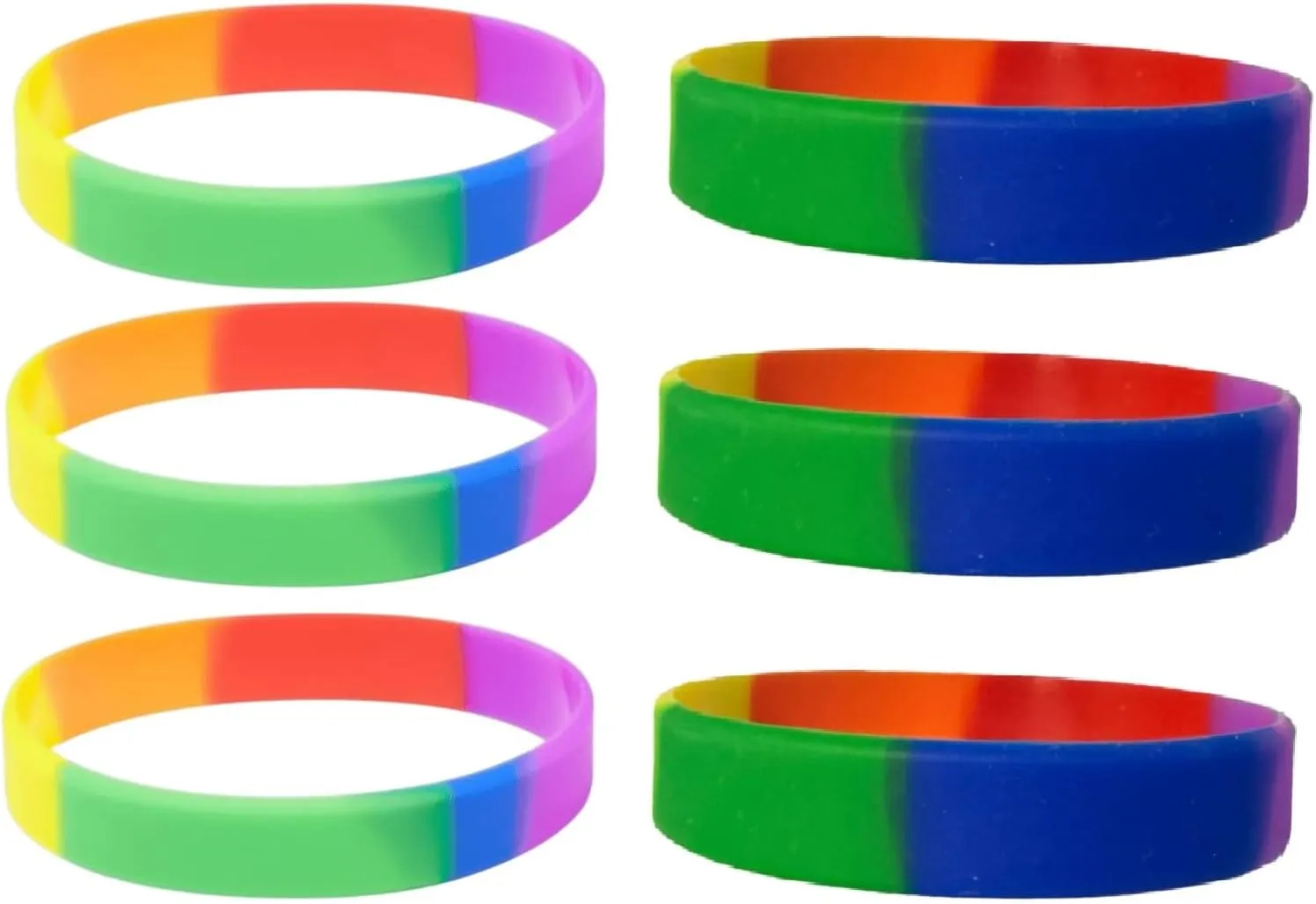KZL Rainbow Pride Rubber Bracelets Set Love Heart Silicone Wristband Link Chain Sports Wristlet for Women Men Pride Month Parade Jewelry Gifts