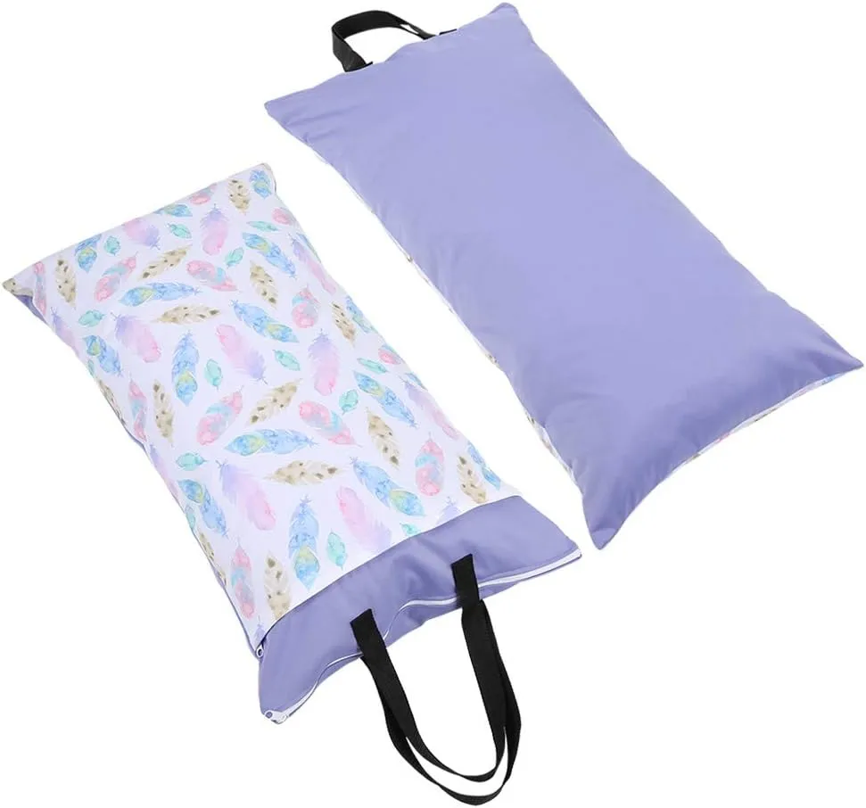 Large Hanging WetDry Cloth Diaper Storage Bag for Baby Inserts Nappy Laundry - Fashionable Print Design, Ideal for Travel and Daily Use (EF203)