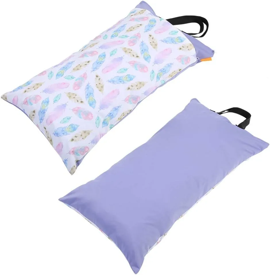 Large Hanging WetDry Cloth Diaper Storage Bag for Baby Inserts Nappy Laundry - Fashionable Print Design, Ideal for Travel and Daily Use (EF203)
