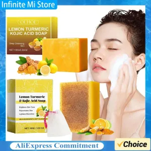 Lemon Turmeric Kojic Acid Soap - Handmade, Exfoliating, Brightening, 100g