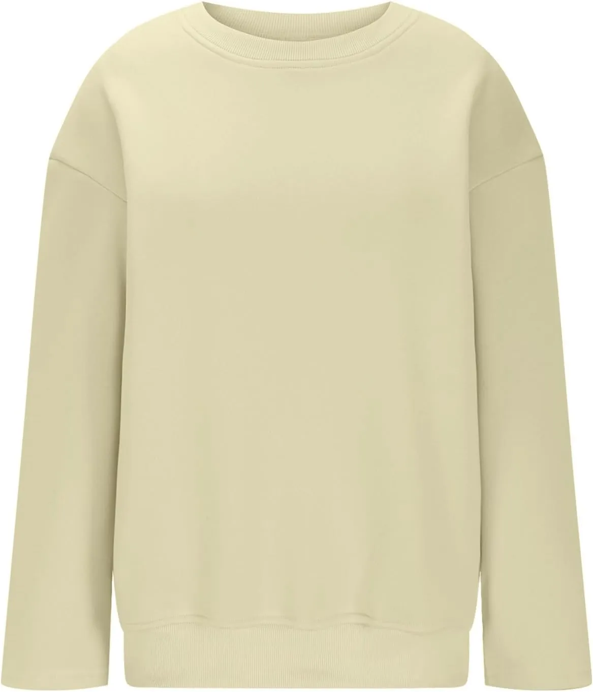 Long Sleeve Oversized Hoodies Sweatshirts For Women Winter Crew Neck Long Sleeve Pullover Tunic Teen Tops Clothes