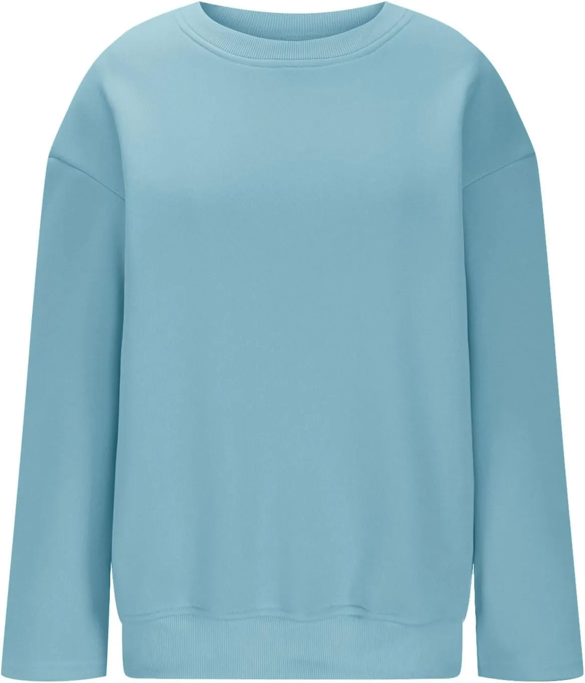 Long Sleeve Oversized Hoodies Sweatshirts For Women Winter Crew Neck Long Sleeve Pullover Tunic Teen Tops Clothes