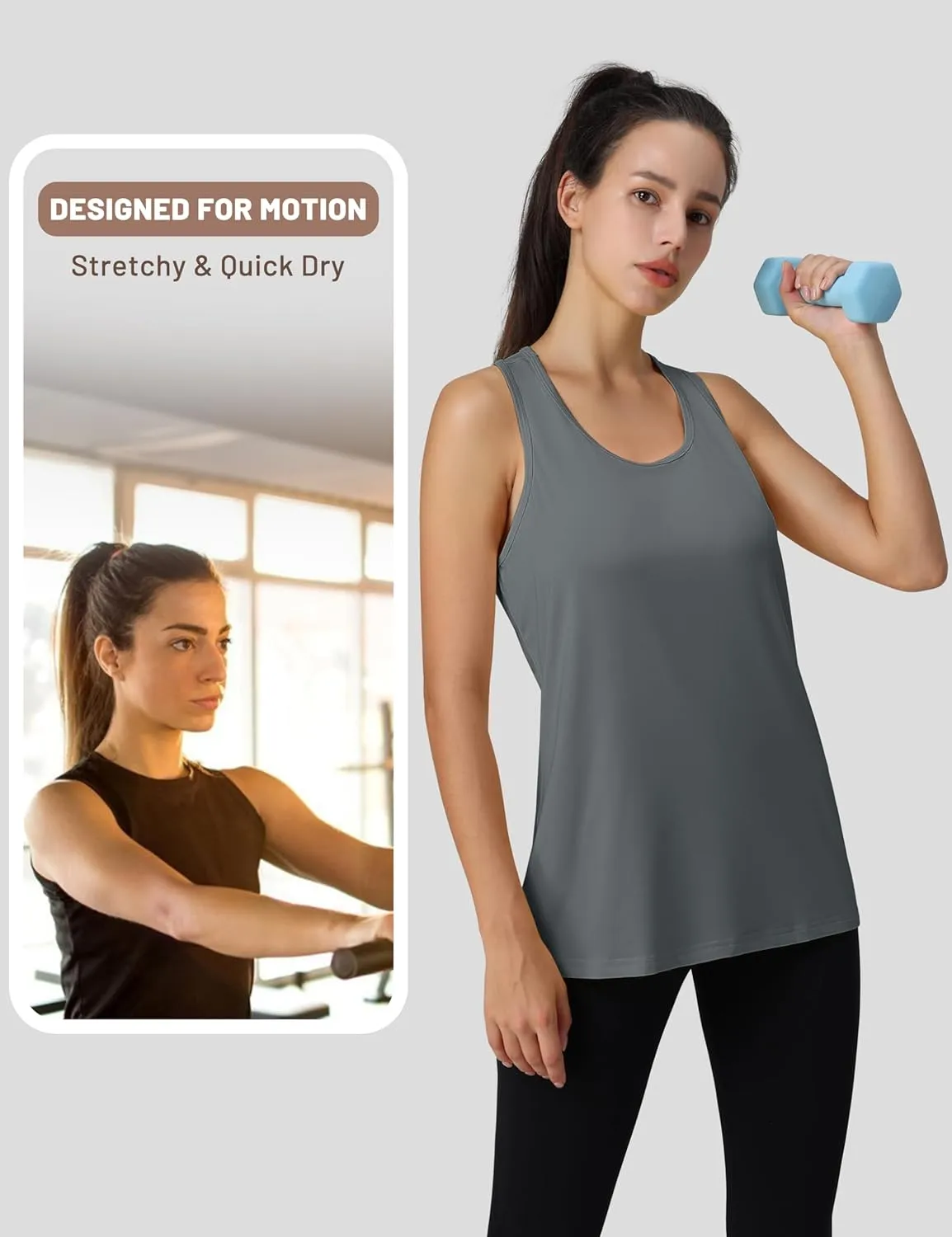 MAGCOMSEN Women's Sleeveless Workout Tank Tops UPF 80  Racerback Shirts Quick Dry UV Protection Athletic Gym Summer Tops