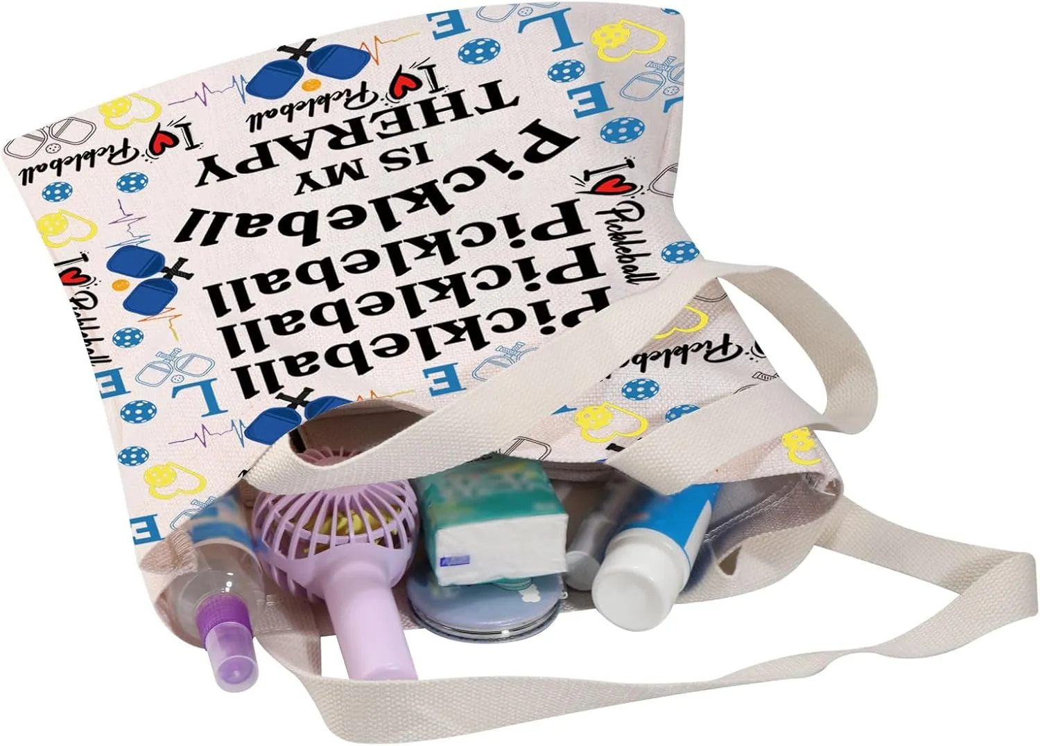 MBMSO Pickleball Tote Bag Pickleball is My Therapy Gifts for Pickleball Lover Pickleball Player Gifts Pickleball Shopping Bag