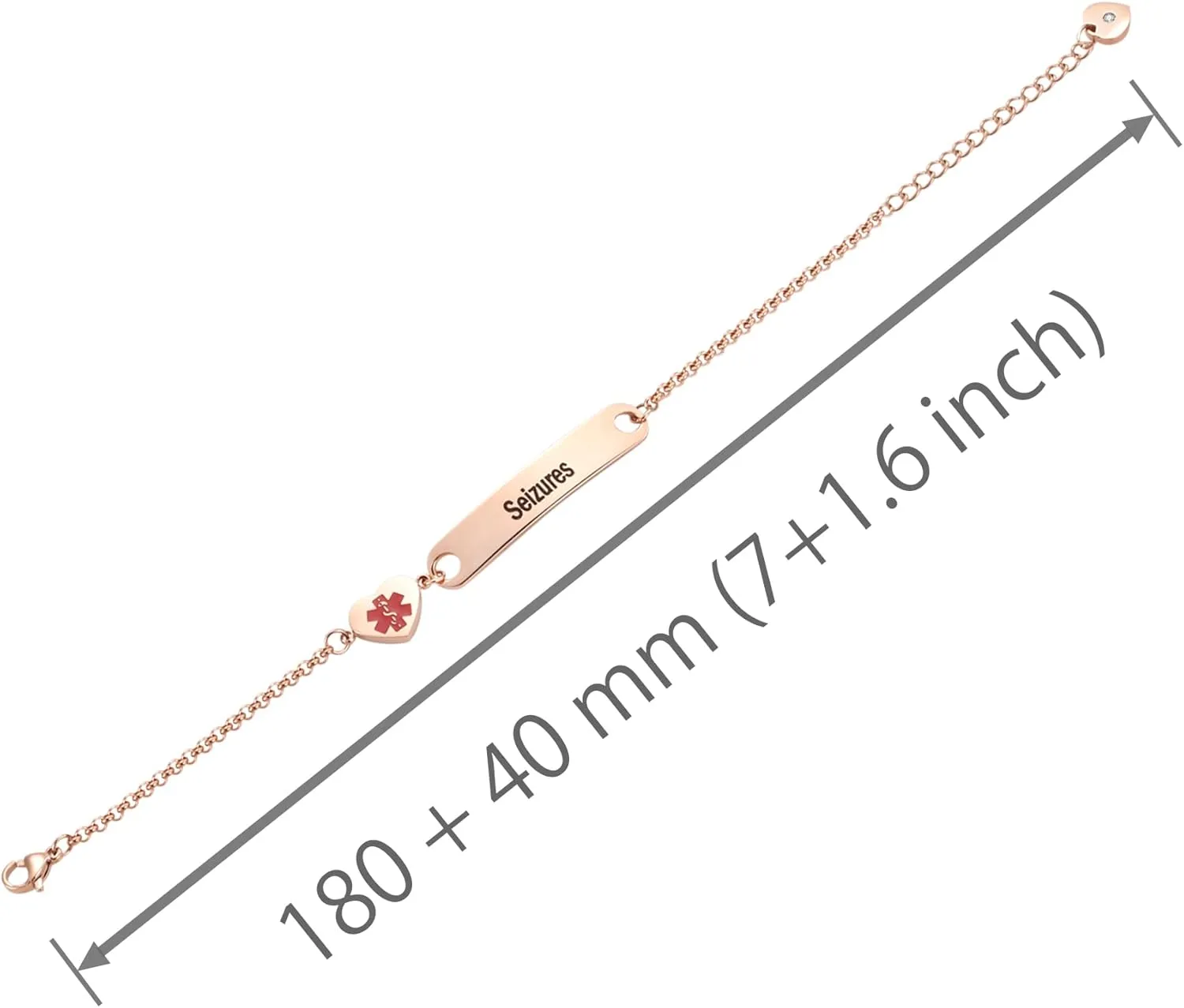 Medical ID Bracelets for Women Men Emergency First Aid Bracelets Adjustable Stainless Steel Identification Wristlets