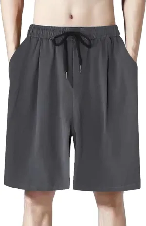 Men Combat Cargo Pants Casual Cotton Stretchy Linen Pant Cuffed Hem Sweatpants Joggers Loose Fit Yoga Sweat