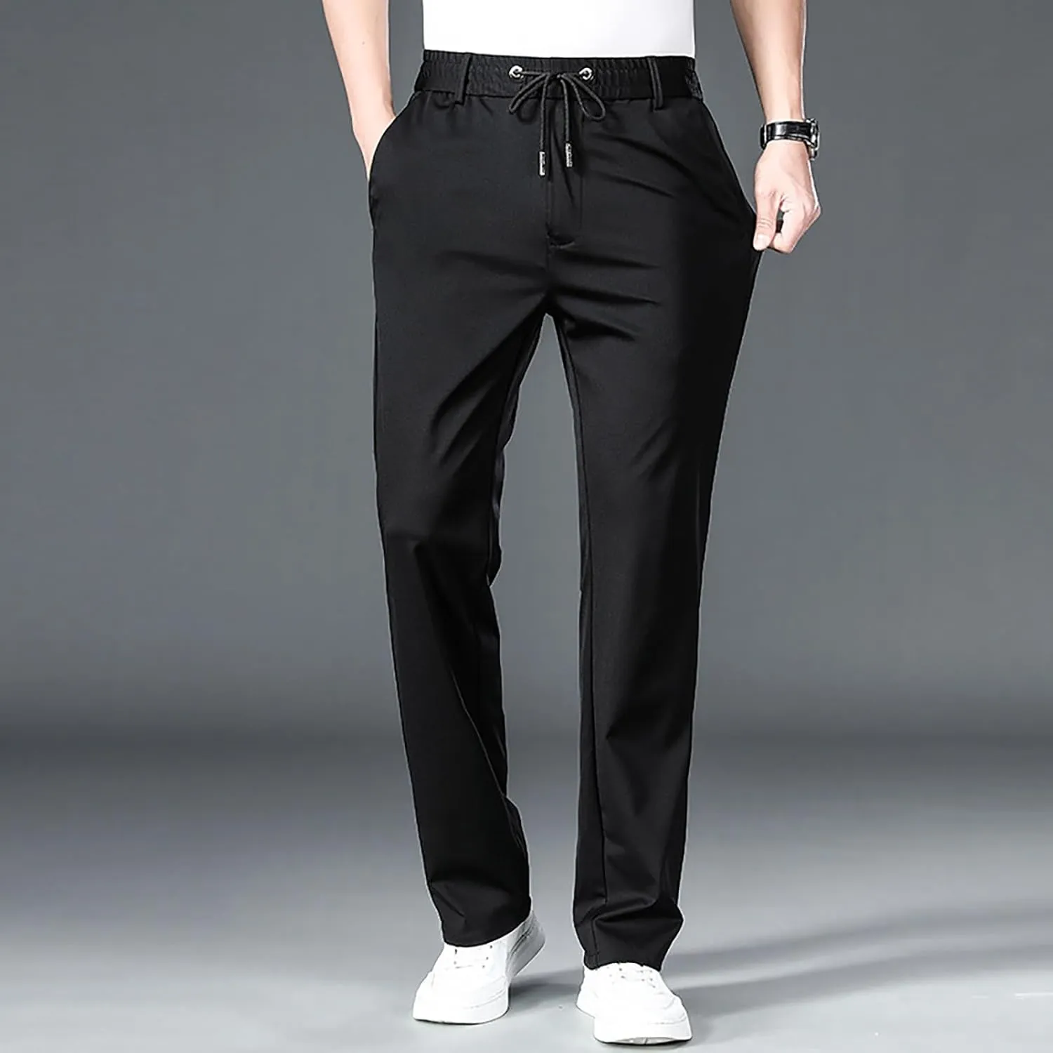 Men's Lightweight Jogging Pant Lounge Work Joggers Relaxed Fit Sports Casual Sweatpant Cuffed Sweat Pants