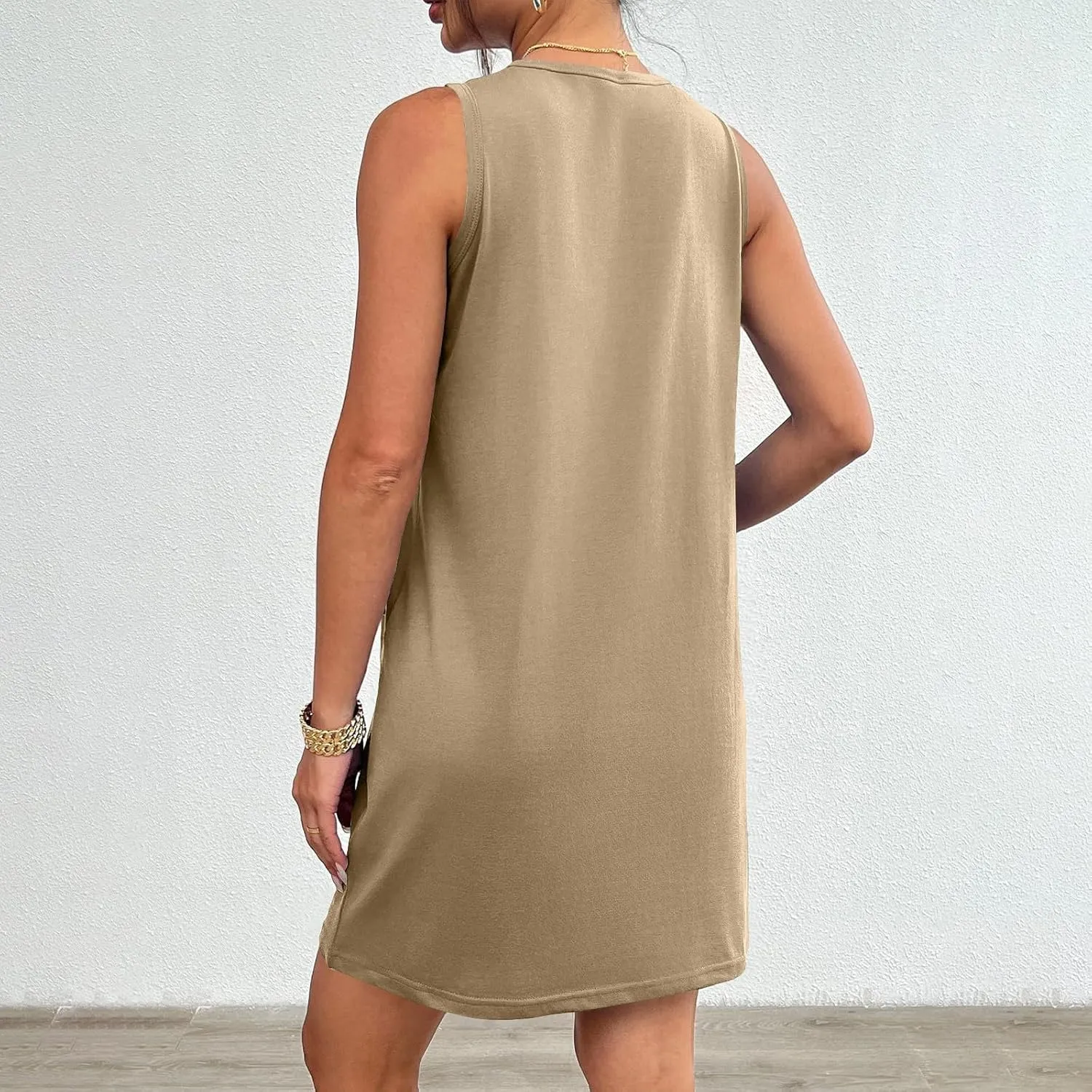 midelxp Tank Dresses for Women 2025 Casual Summer Sleeveless Dress with Pockets Boho Beach Dress Comfy Vacation Mini Sundress