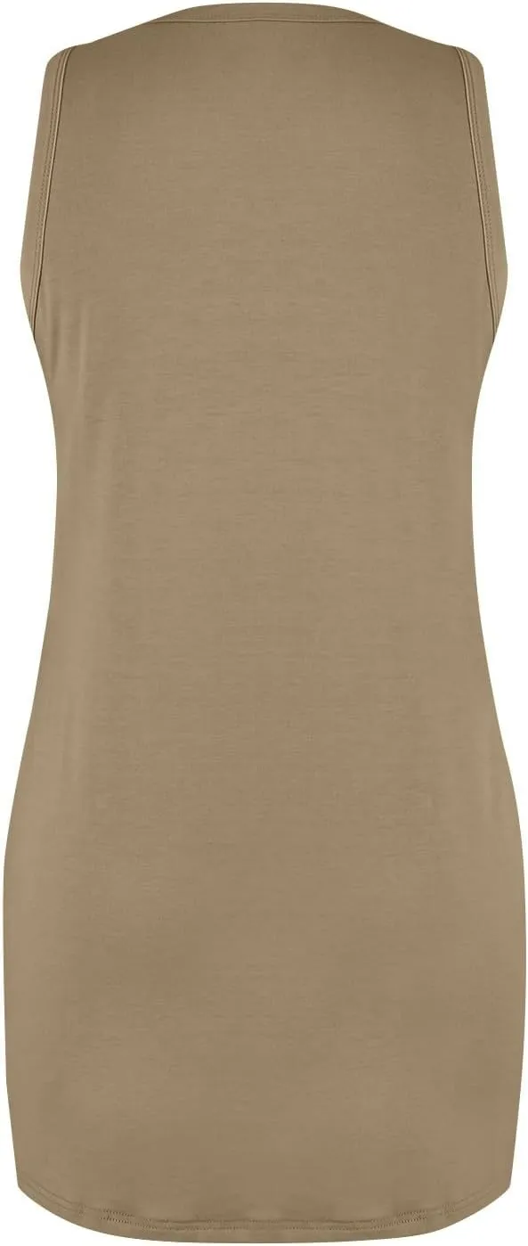 midelxp Tank Dresses for Women 2025 Casual Summer Sleeveless Dress with Pockets Boho Beach Dress Comfy Vacation Mini Sundress