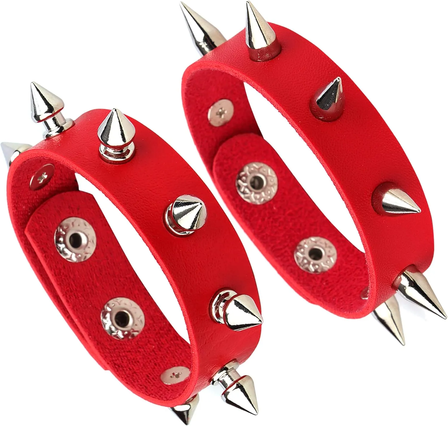 MILAKOO Men Punk Leather Bracelet Spike Cuff Wrap Bracelets Wristband for Women
