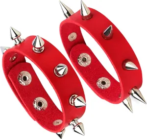 MILAKOO Men Punk Leather Bracelet Spike Cuff Wrap Bracelets Wristband for Women