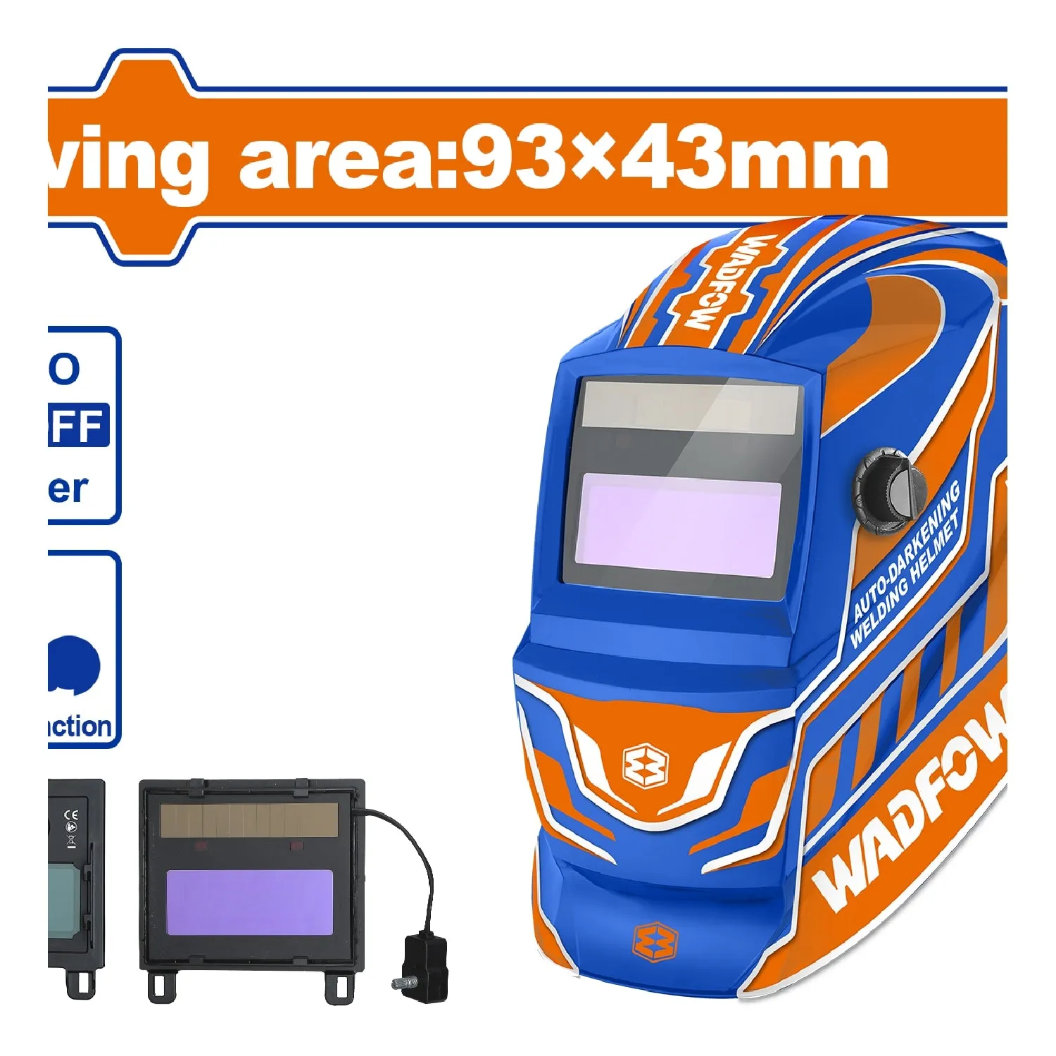 Máscara De Soldar. Area De Visión 93X43mm. Oscurecimiento Automático. UV/IR DIN16. Para Soldadura