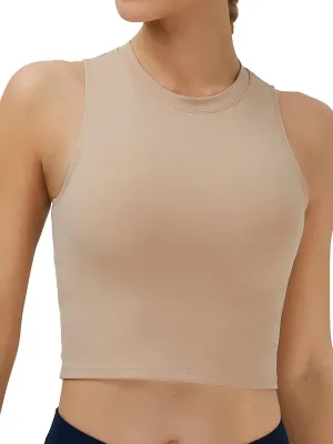 NEOSAN Womens Sport Bras High Neck Removable Padded Yoga Crop Tops Longline Workout Tank Tops