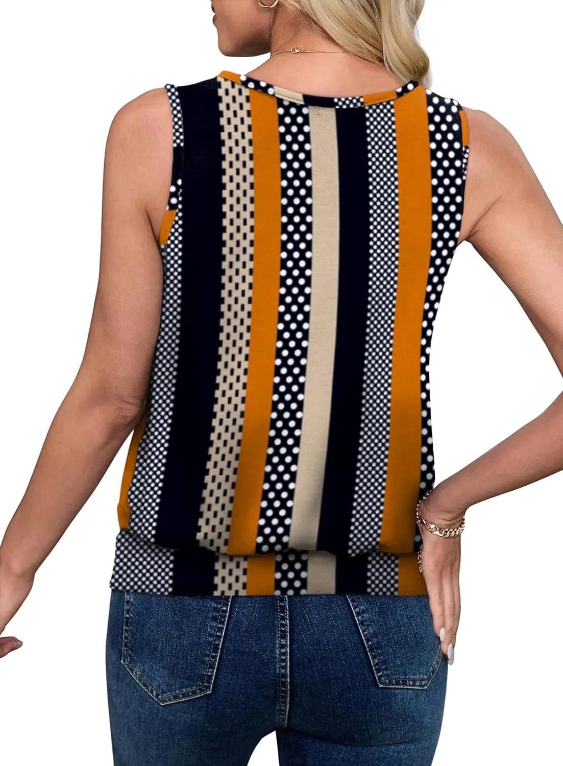 OFEEFAN Womens Tank Tops V Neck Basic Casual Summer Tops Loose Fit Sleeveless Shirts