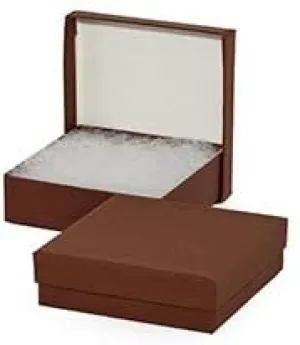 Paper Mart 100ea - #32 3-1/16 X 2-1/8 X 1 Chocolate Embossed Jewelry Box