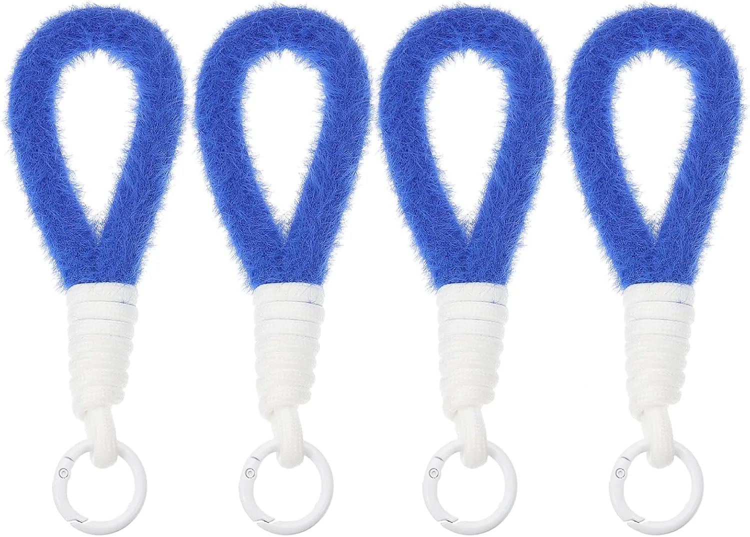 PATIKIL Macrame Keychain Wristlet, Plush Keychain Bracelet Cute Wristlet Keychain Wrist Lanyard Keyring Holder