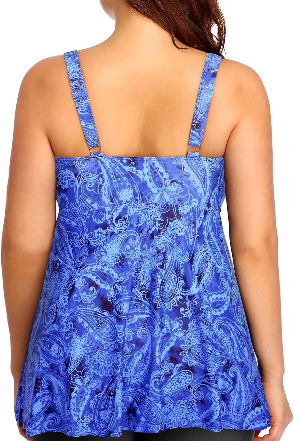 Plus Size Tankini Tops for Women Only - Flowy Bathing Suits Tops Modest Swimsuit No Bottom