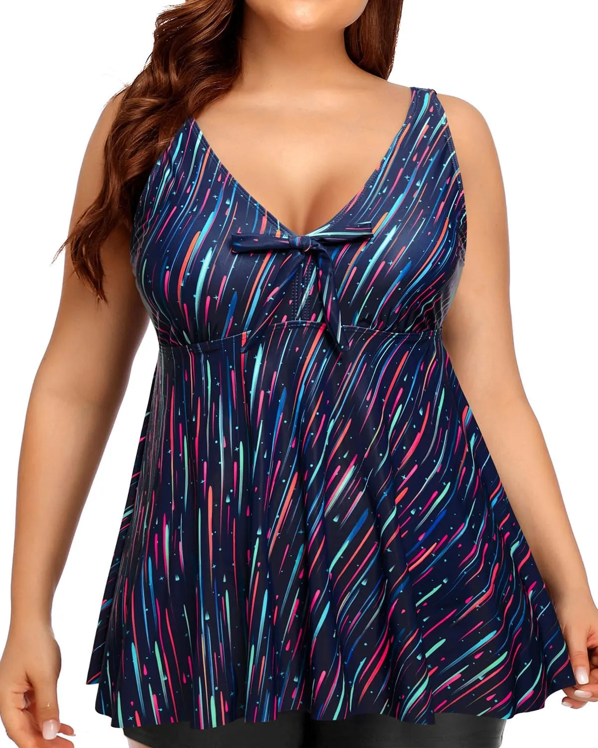 Plus Size Tankini Tops for Women Only - Flowy Bathing Suits Tops Modest Swimsuit No Bottom