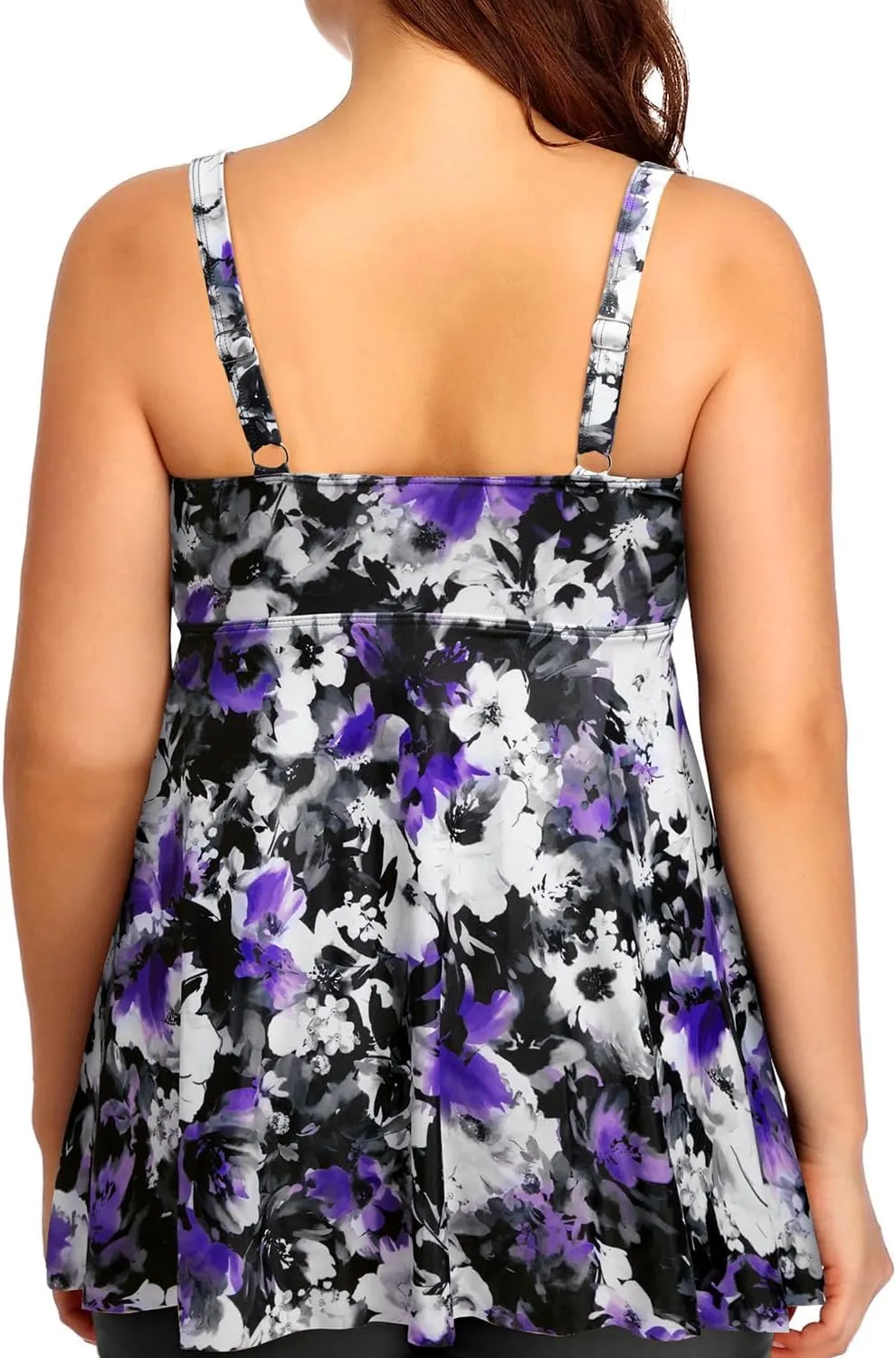 Plus Size Tankini Tops for Women Only - Flowy Bathing Suits Tops Modest Swimsuit No Bottom