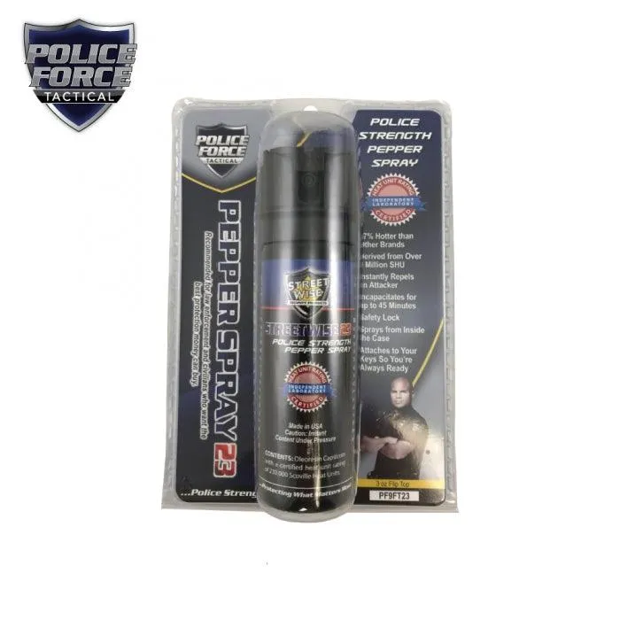 Police Force 23% Pepper Spray 3 oz Flip Top