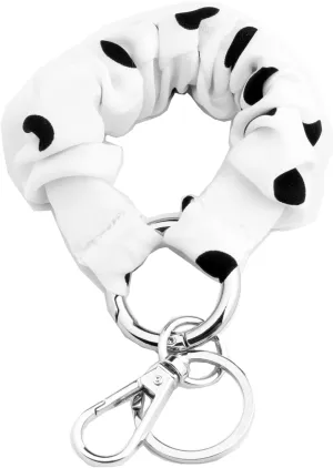 Polka Dot Wristlet Bracelet Multi-funtional Stretchy Removable Key Ring(White Bracelet)