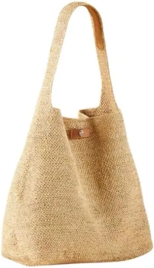 Raffia Straw Woven Handbag Shoulder Crossbody Bucket Bag Hobo Totes Versatile Large Capacity Beach Vacation Bohemian Chic