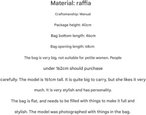 Raffia Straw Woven Totes Shoulder Crossbody Bag Handbag Hobo Hollow Beach Vacation Seaside Crochet Versatile Purse Chic