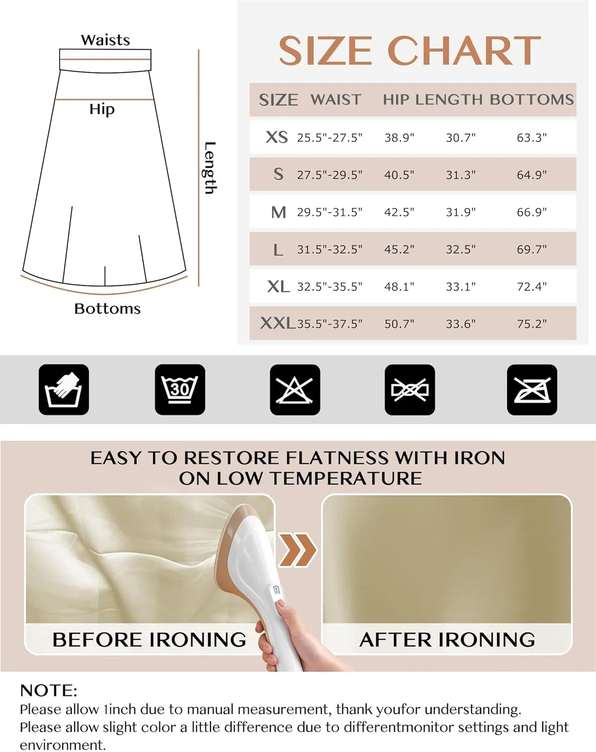 Satin Skirts for Women Trendy, High Waisted Womens Skirts Midi Long Length, Elegant Zipper Flared Elastic A-line Silk Skirts