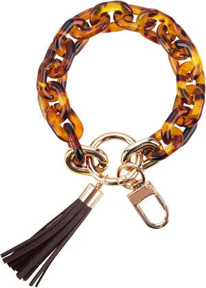 Silicone Key Ring Bracelets Wristlet Keychain Car Beaded Key Ring Bangle Chains for Women